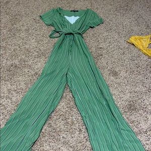 Green Stripped Jumpsuit! Size S